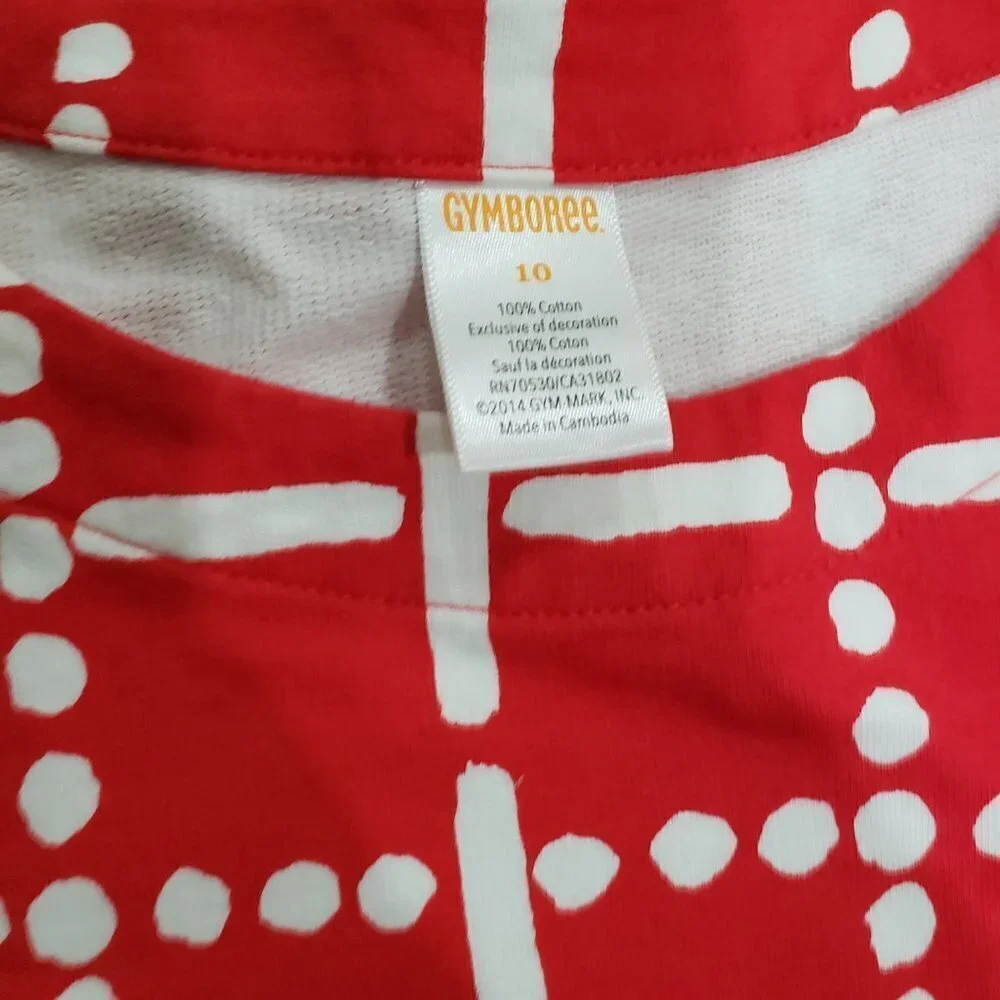 Gymboree Girl’s Red & White Grid Long Sleeve Dress - Size 10 - With Front Pocket